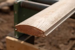 White pine log siding