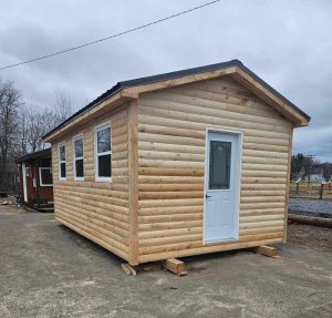 White pine log siding